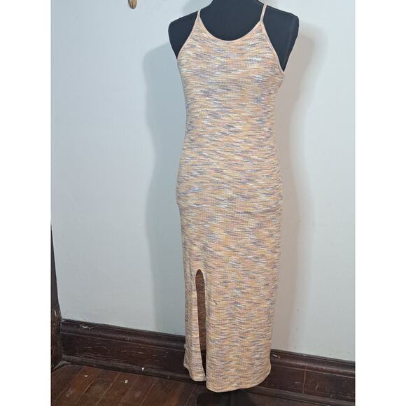 Maurices 24/7 Sundress Size Md, Sexy Slit, Form Fitting, Spaghetti Straps, Multi - Picture 1 of 8